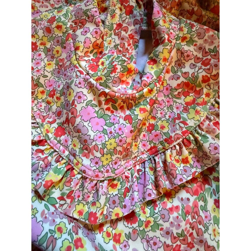 Baby Boden Floral Ruffle One-Piece Rashguard - Picture 3 of 7